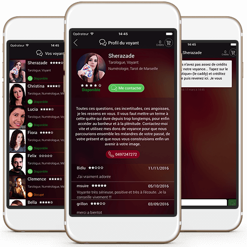 Visuels de l'application de l'Horoscope